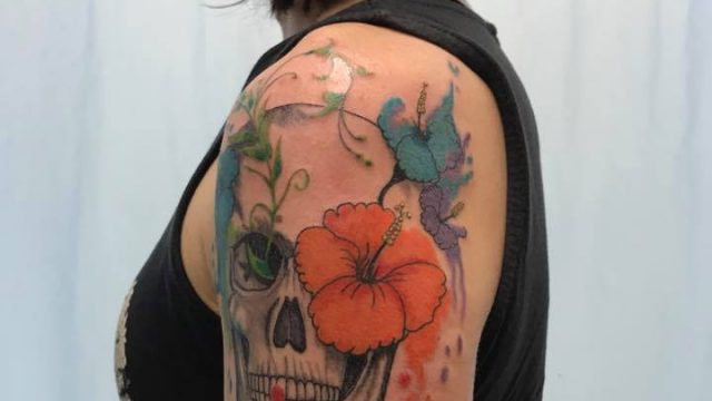 acuarela-calavera-floral-fernando