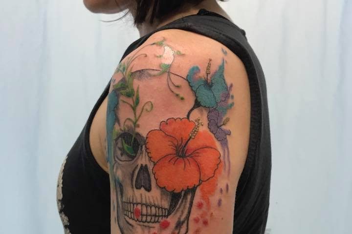 acuarela-calavera-floral-fernando